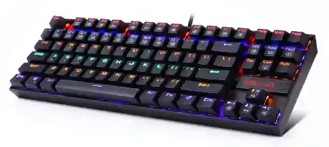 Redragon Kumara K552 Rainbow LED Backlit TKL Ten Key-Less Mechanical Wired Gaming Keyboard Without Numlock Keys (Black)
